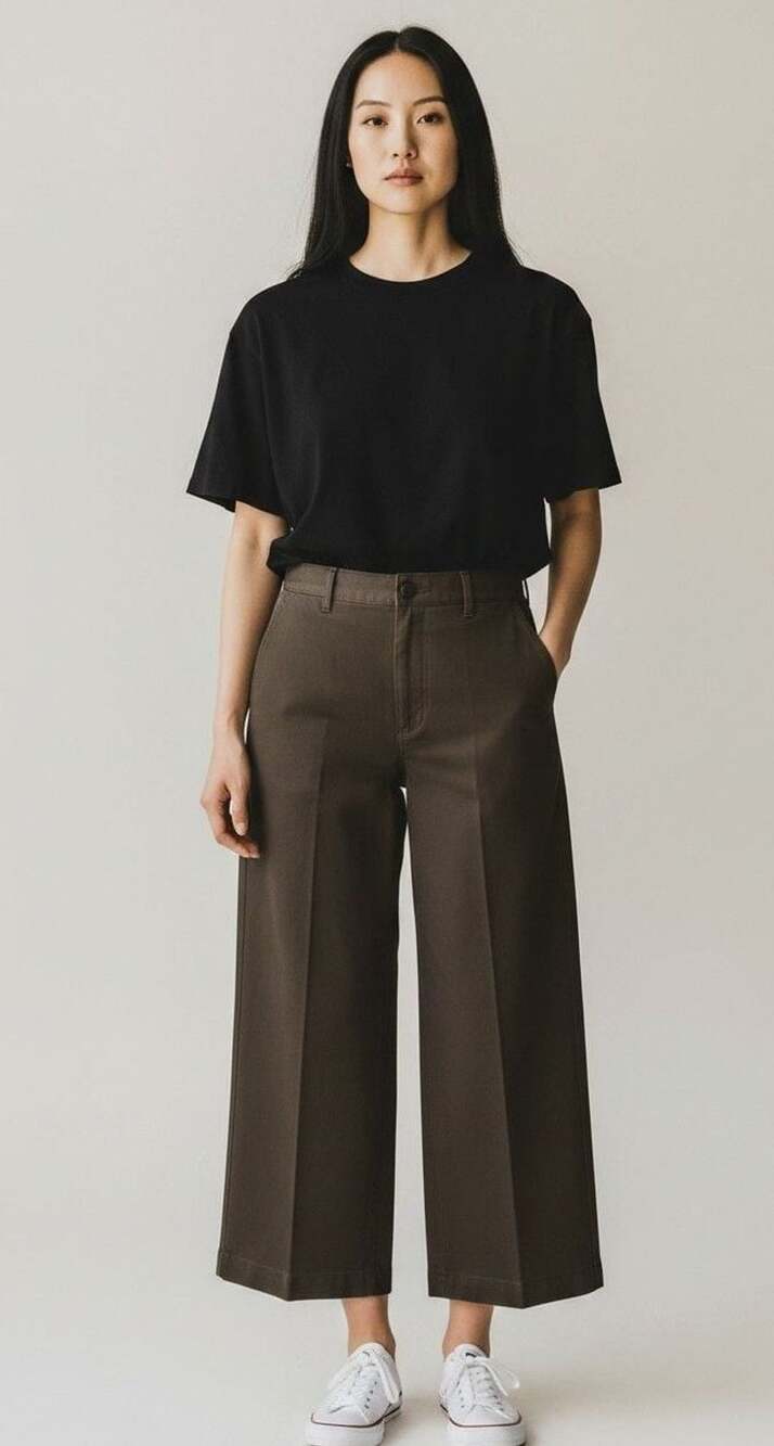 Alex Marie Brown Wide-Leg Twill Pants
Sz 12